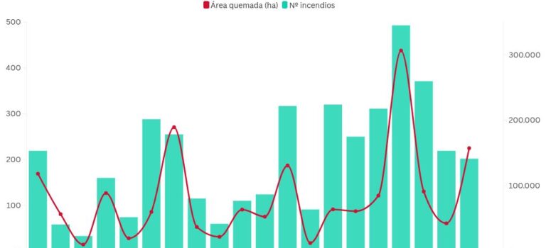 La ola de incendios convierte ya 2025 en el tercer peor año en dos décadas