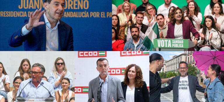 La mayoría de los candidatos cierran la campaña en Sevilla, menos Moreno, que lo hace en Málaga | Diario de campaña